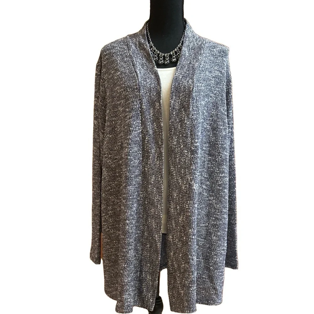 NWT Lane Bryant Cardigan Open Front Blue/Gray/White Size 18/20